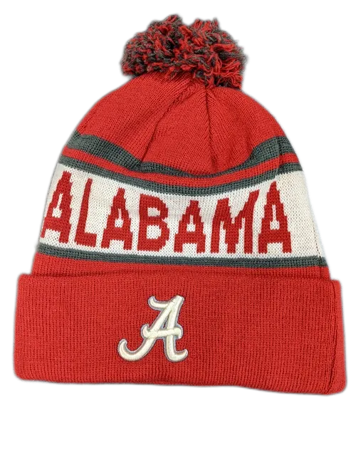 Alabama Crimson Tide NCAA Top of the World Crimson Cuffed Pom Knit Hat