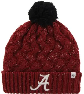 Alabama Crimson Tide - Razor Red Fiona Cuff Knit Beanie Hat with Pom, 47 Brand