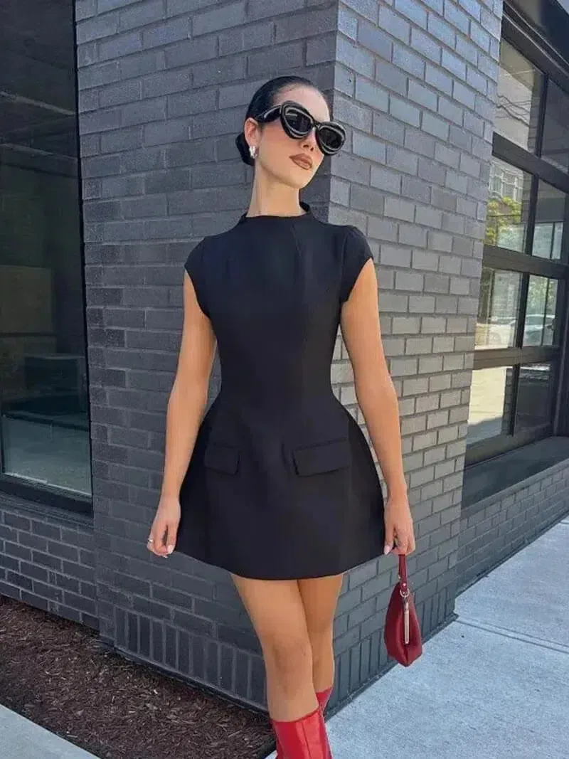 Amelina – Charming front pockets – Mini dress