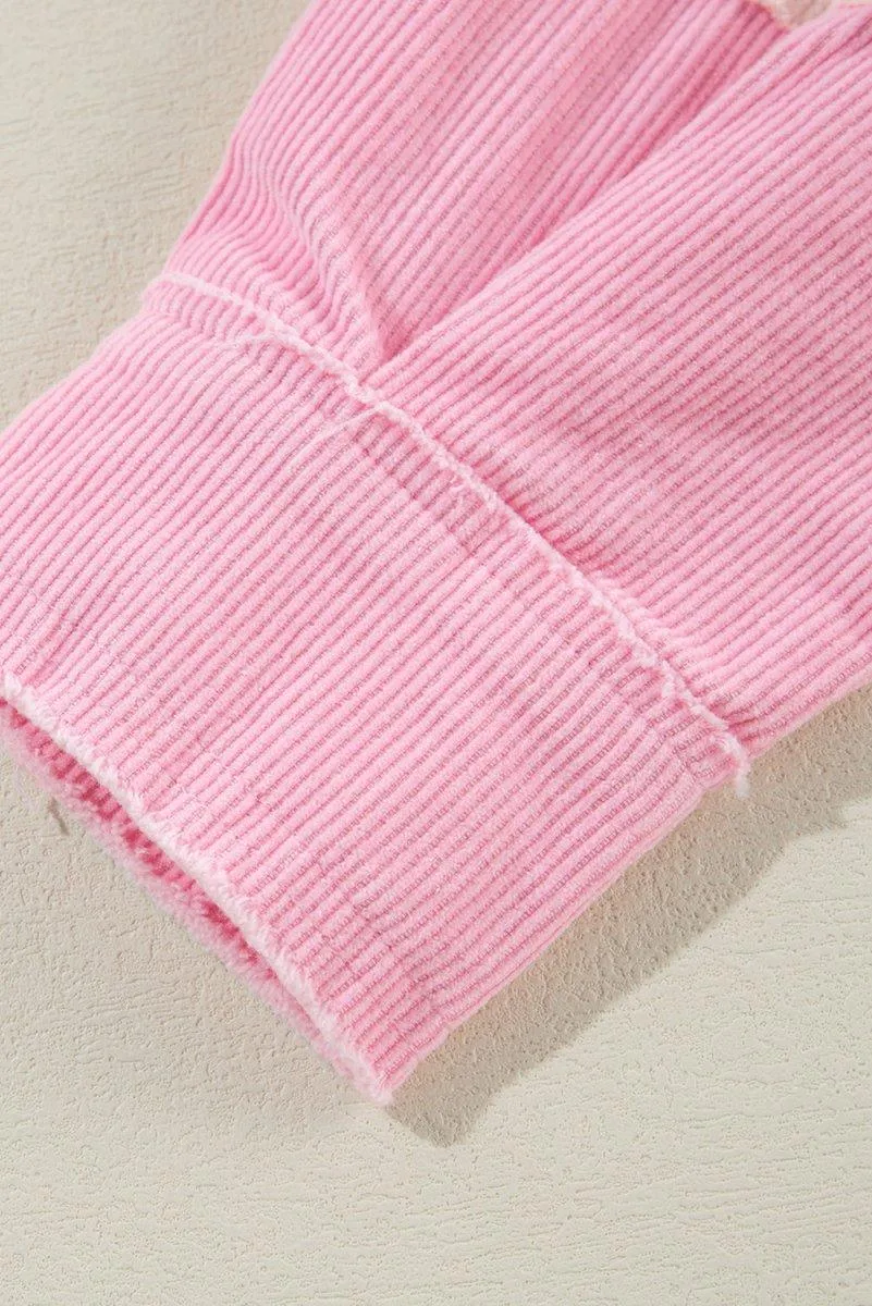 Arianna Two-tone Pink Corduroy Shacket