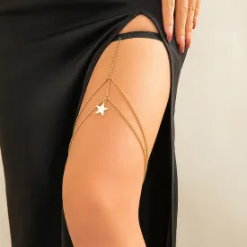 Black Elastic Band Thigh Chain