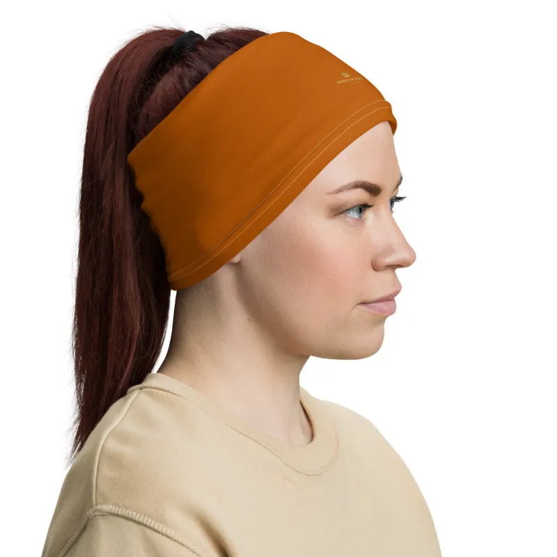 Brown Washable Face Masks Shield, Reusable Neck Warmer Bandana-Made in USA/EU