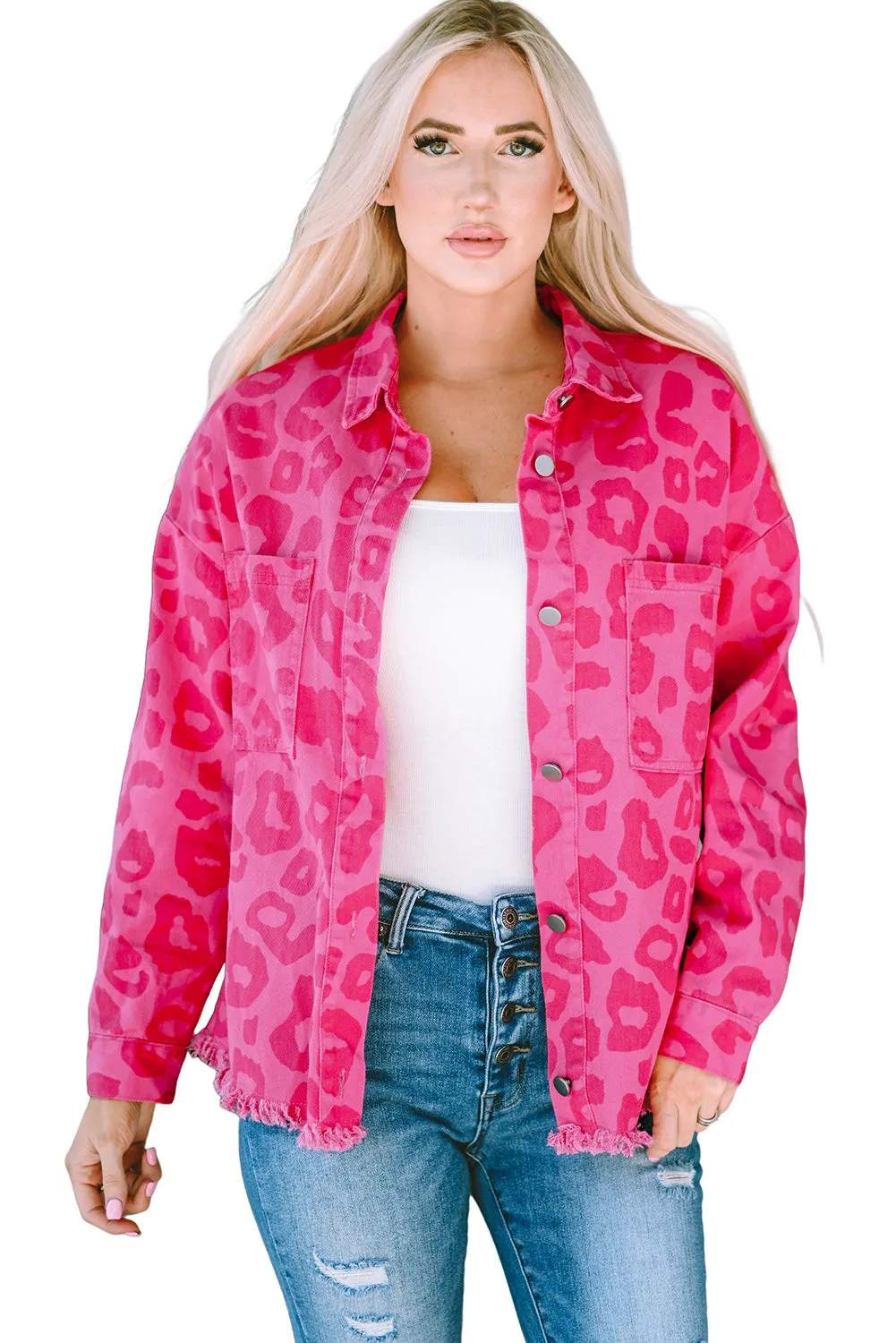 Button Cuffs Raw Hem Jacket
