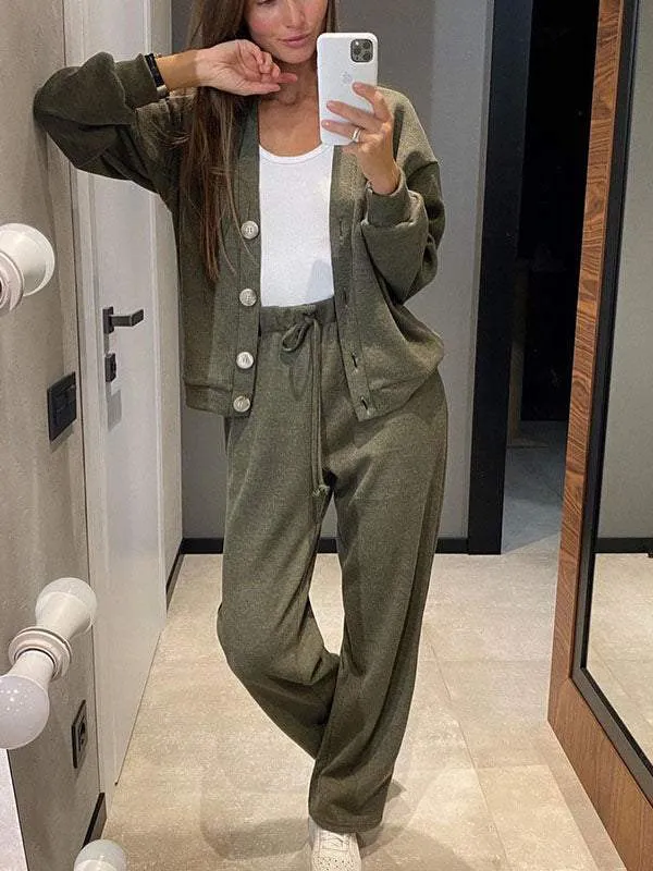 CELESTE - Knitted Jacket & Pants Set