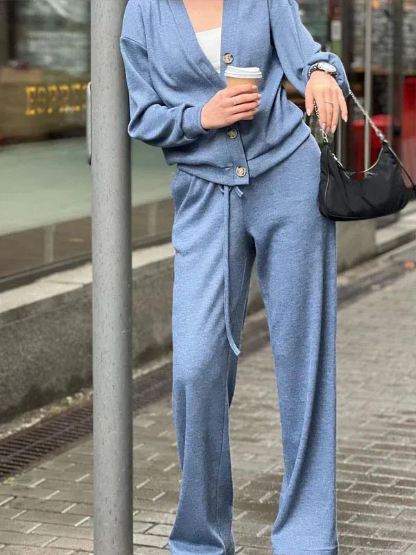 CELESTE - Knitted Jacket & Pants Set