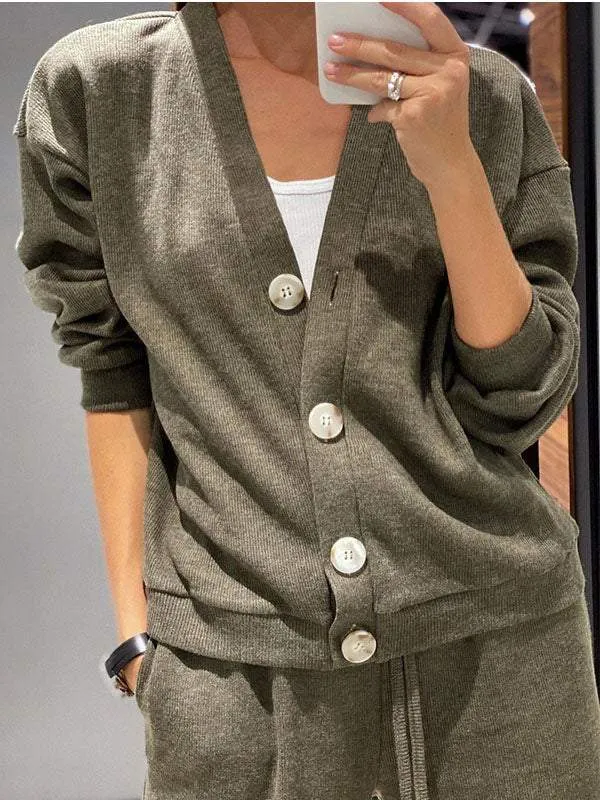 CELESTE - Knitted Jacket & Pants Set