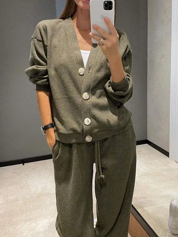 CELESTE - Knitted Jacket & Pants Set