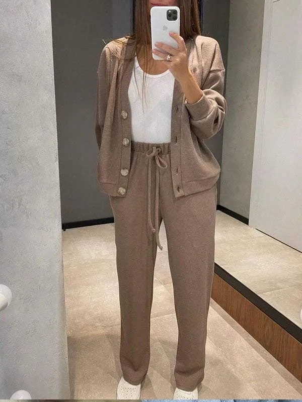CELESTE - Knitted Jacket & Pants Set