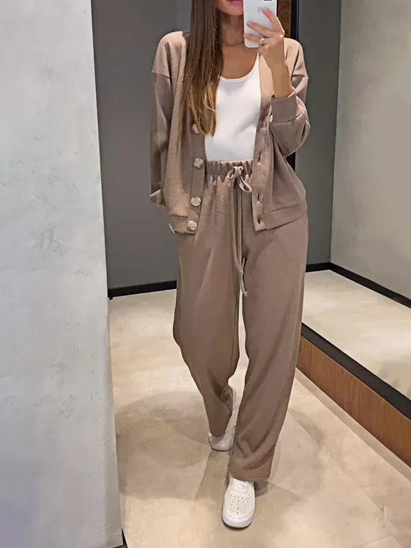 CELESTE - Knitted Jacket & Pants Set