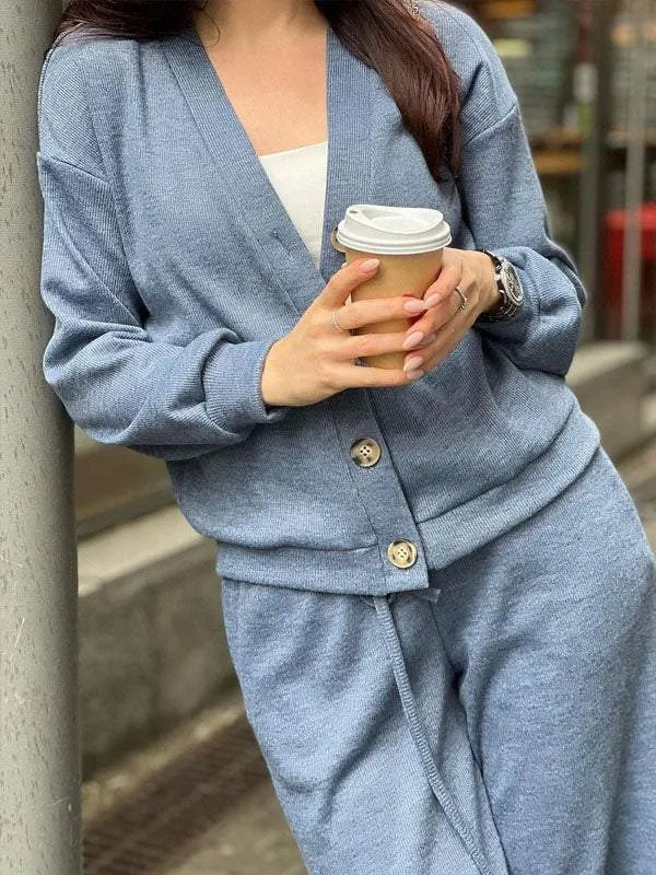 CELESTE - Knitted Jacket & Pants Set