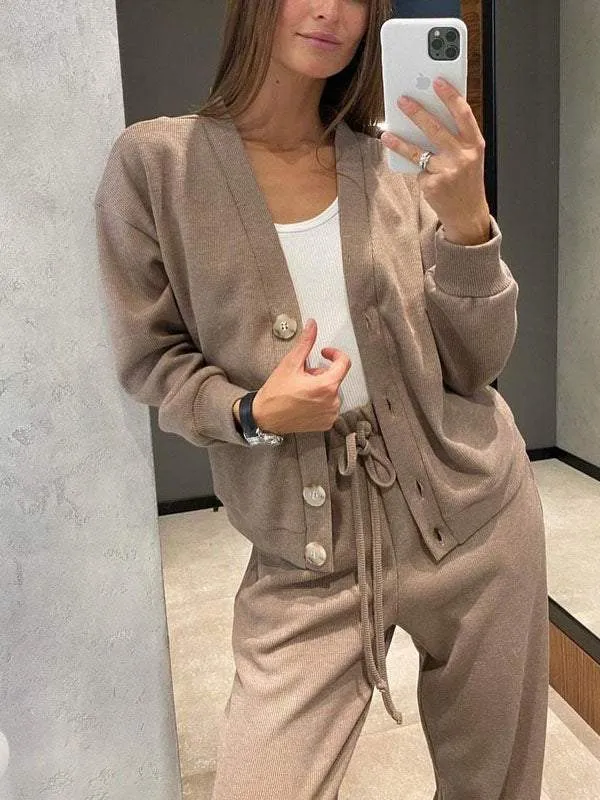 CELESTE - Knitted Jacket & Pants Set
