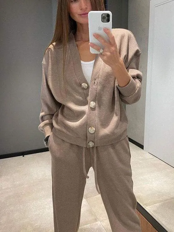 CELESTE - Knitted Jacket & Pants Set