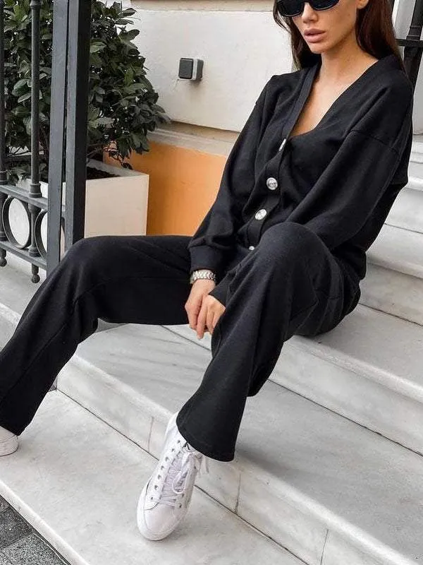 CELESTE - Knitted Jacket & Pants Set