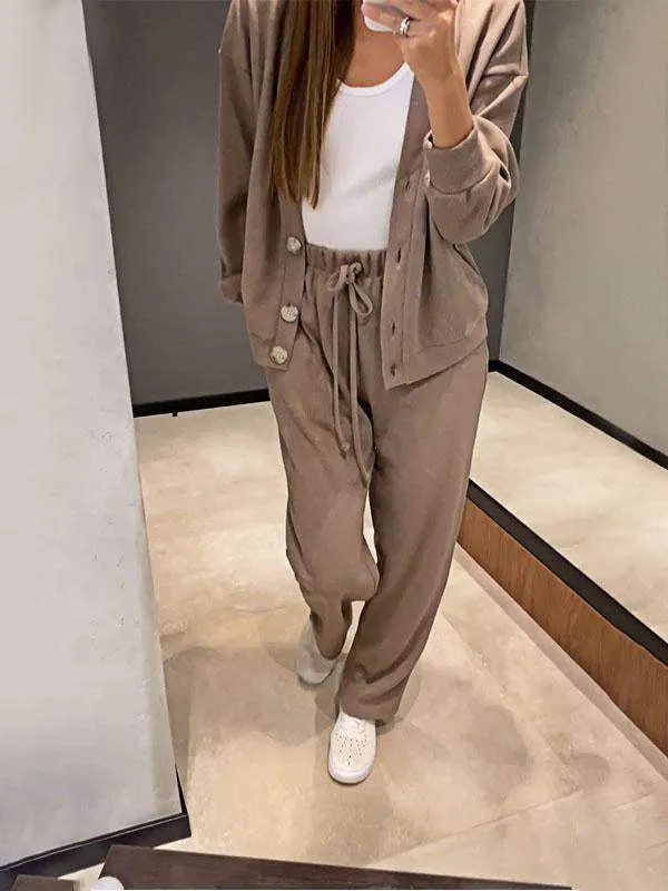 CELESTE - Knitted Jacket & Pants Set