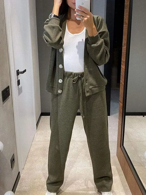 CELESTE - Knitted Jacket & Pants Set