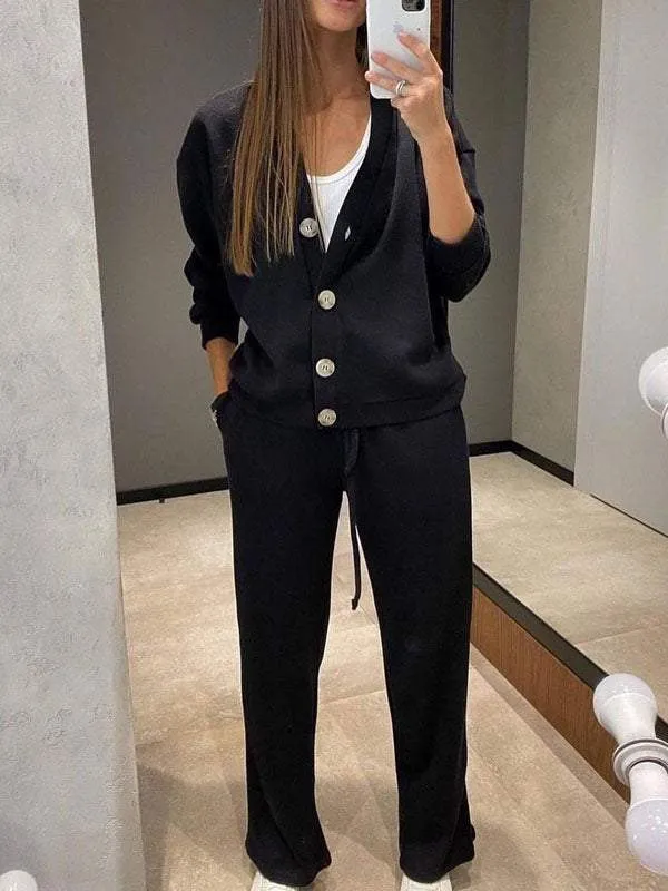 CELESTE - Knitted Jacket & Pants Set