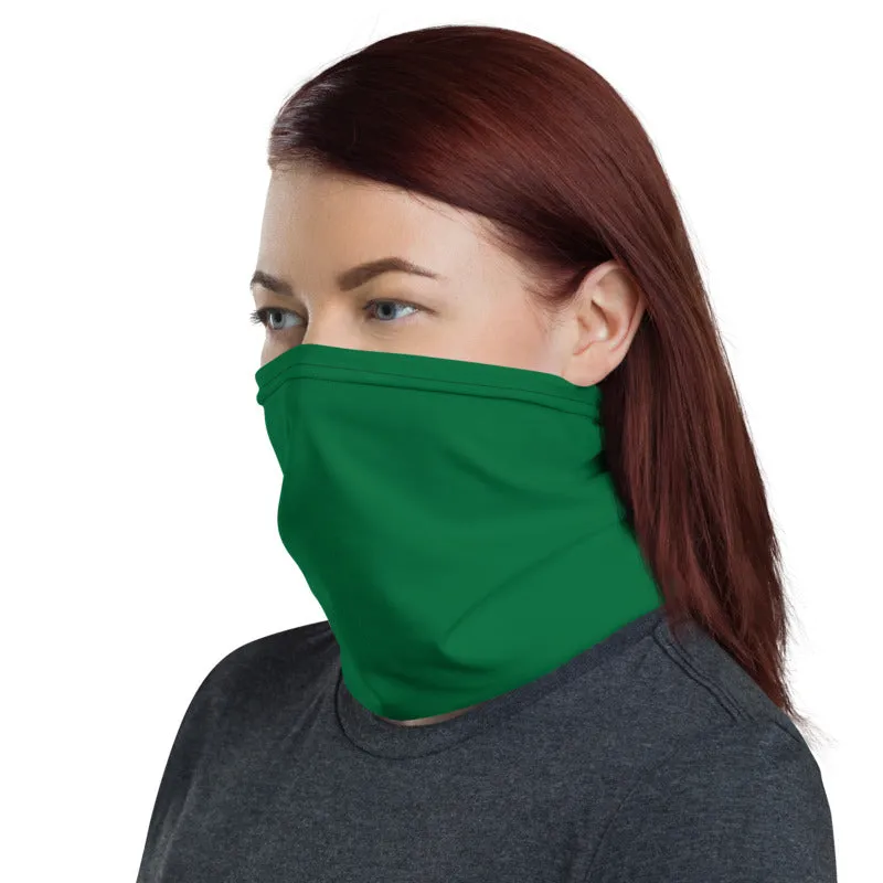 Dark Green Face Mask Shield, Reusable Washable Headband Bandana-Made in USA/EU