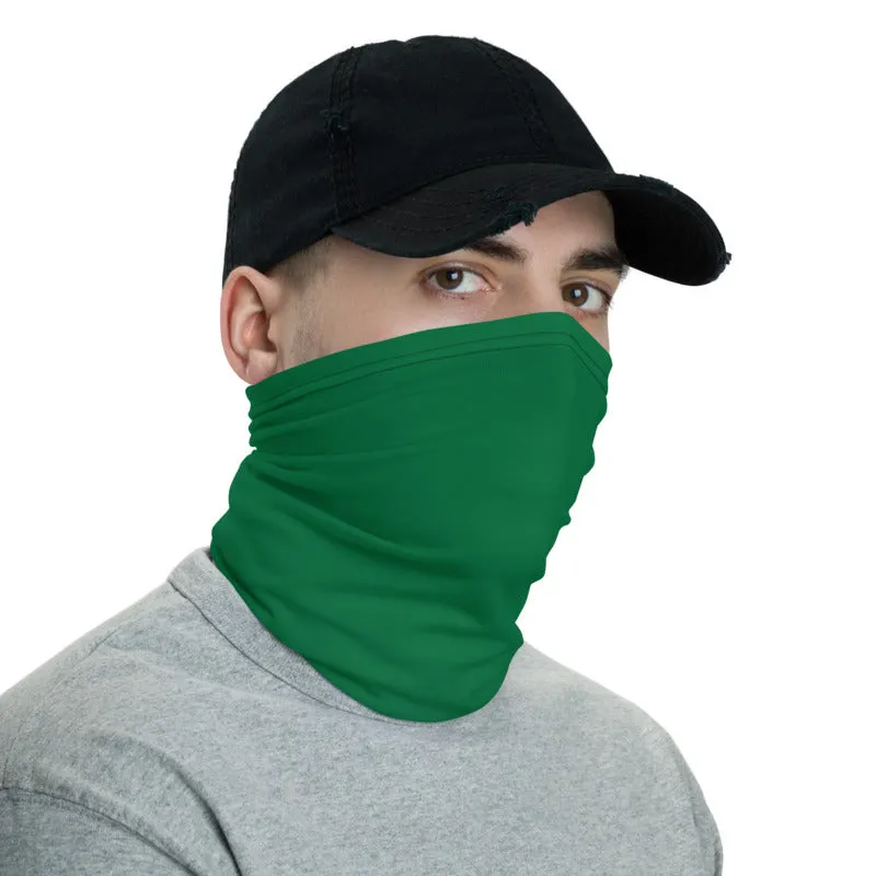 Dark Green Face Mask Shield, Reusable Washable Headband Bandana-Made in USA/EU