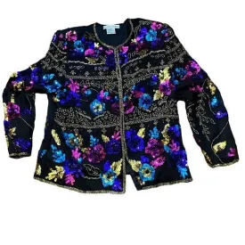 Draper's & Damon's sequins and beaded blazer M