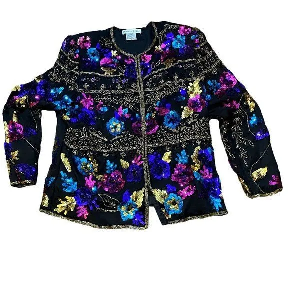 Draper's & Damon's sequins and beaded blazer M