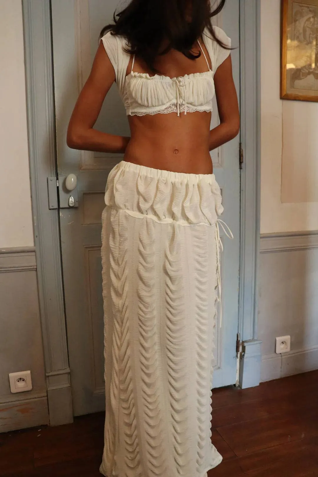 Fait Par Foutch - Antoinette Bra Top and Marion Skirt in Ivory