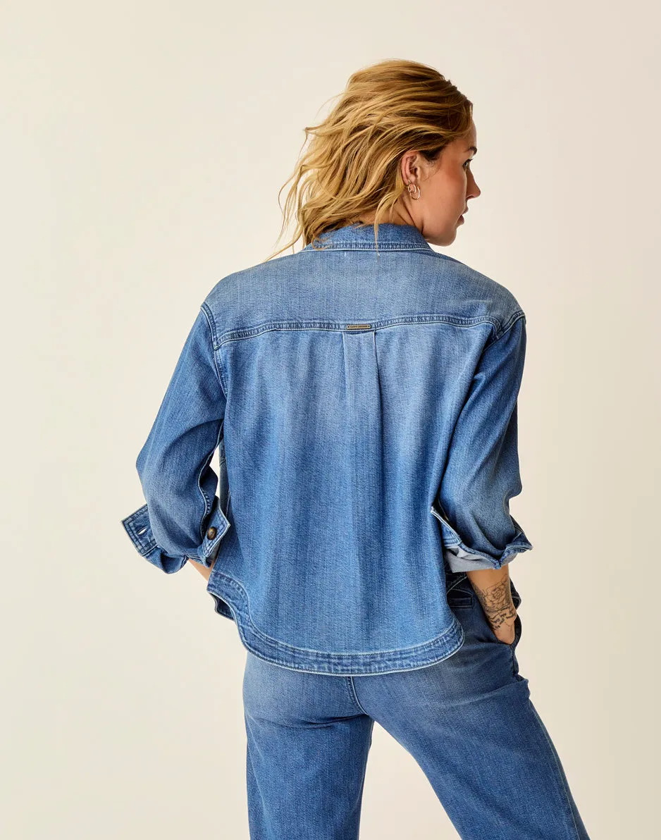 Flora Denim Shacket: Magnolia