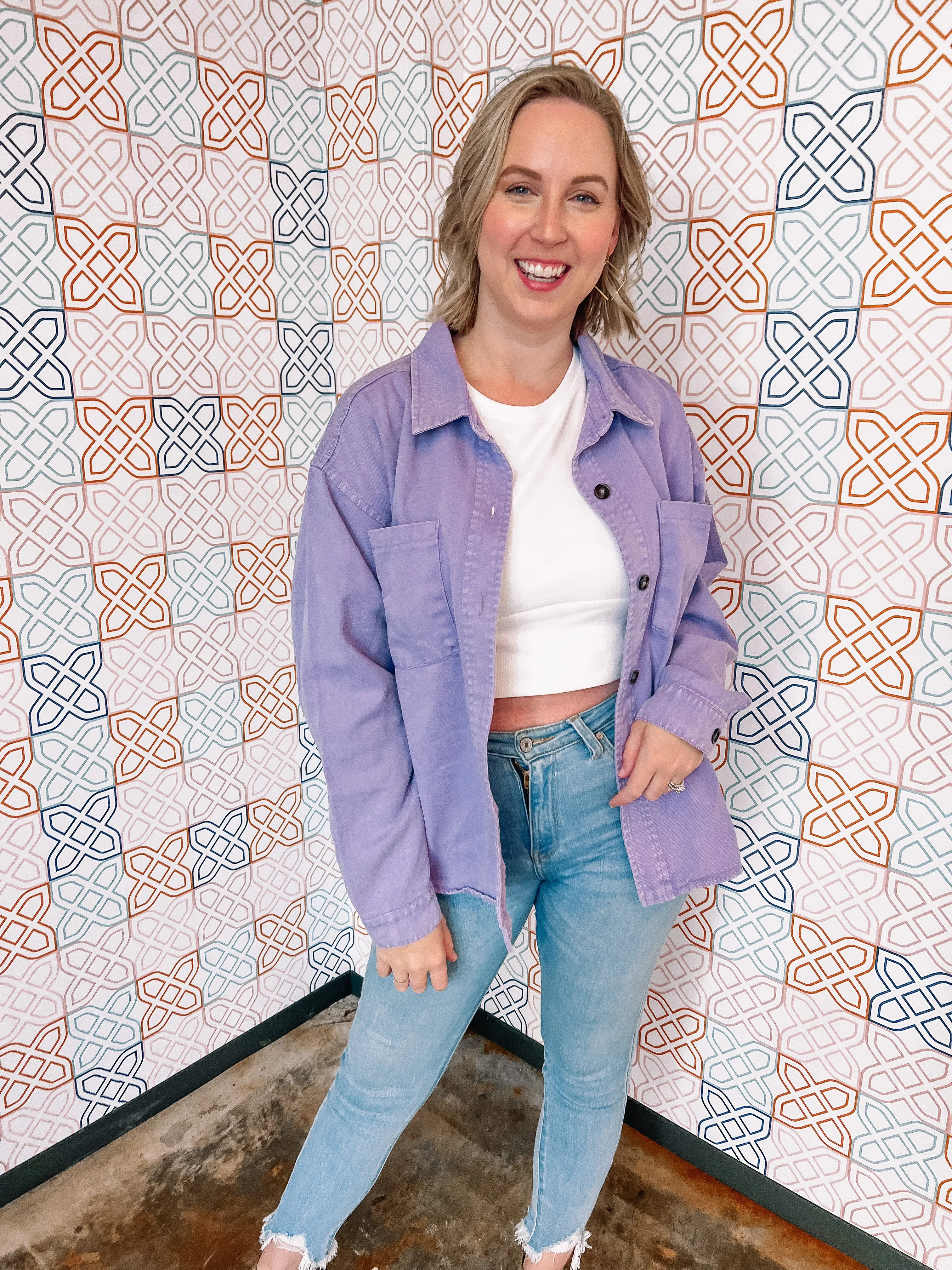 If I Was a Cowboy Shacket in Purple