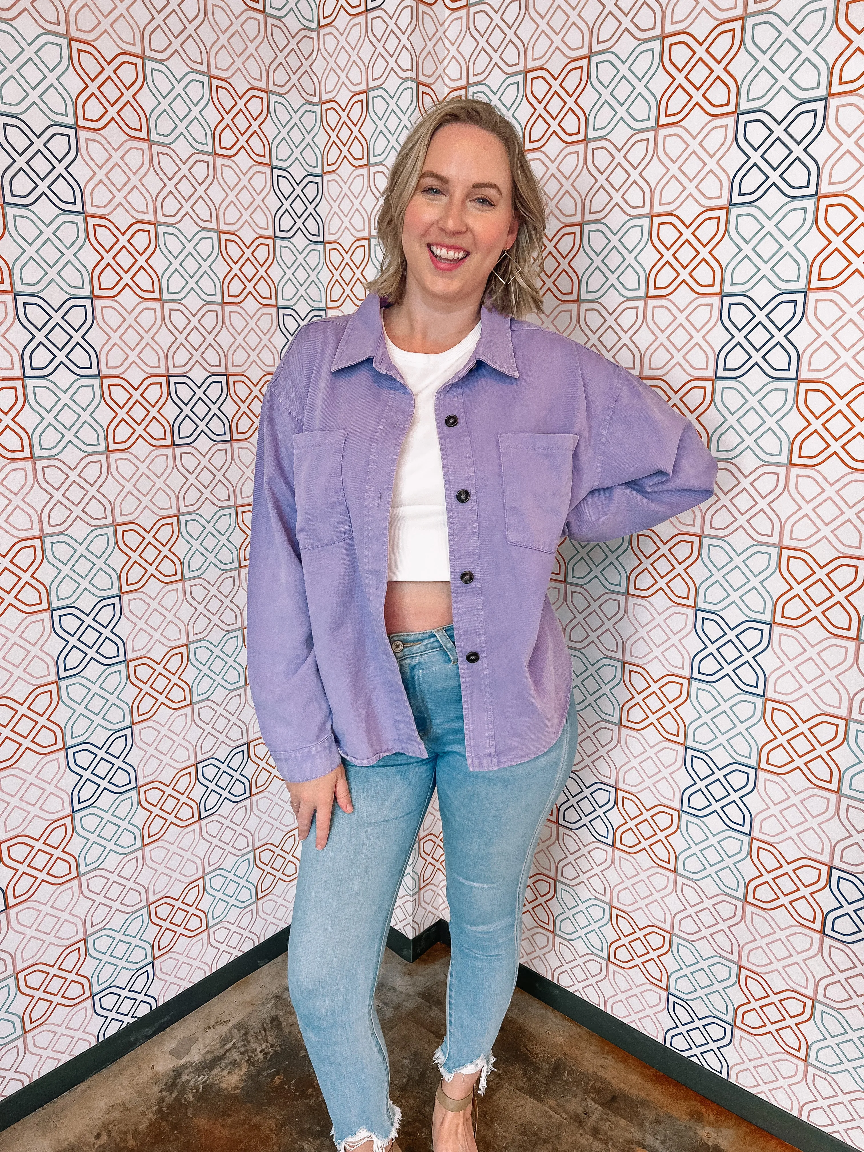 If I Was a Cowboy Shacket in Purple