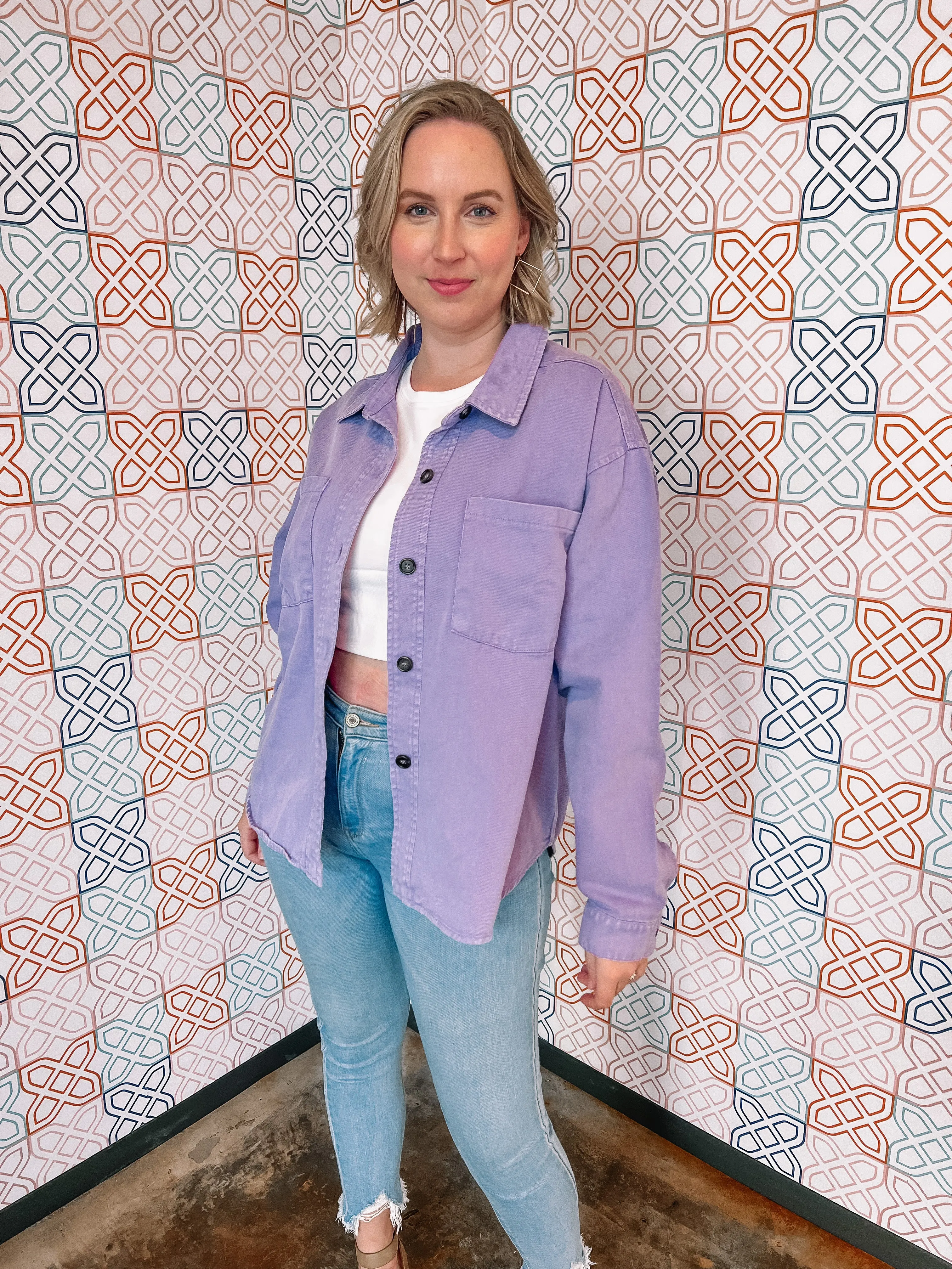 If I Was a Cowboy Shacket in Purple