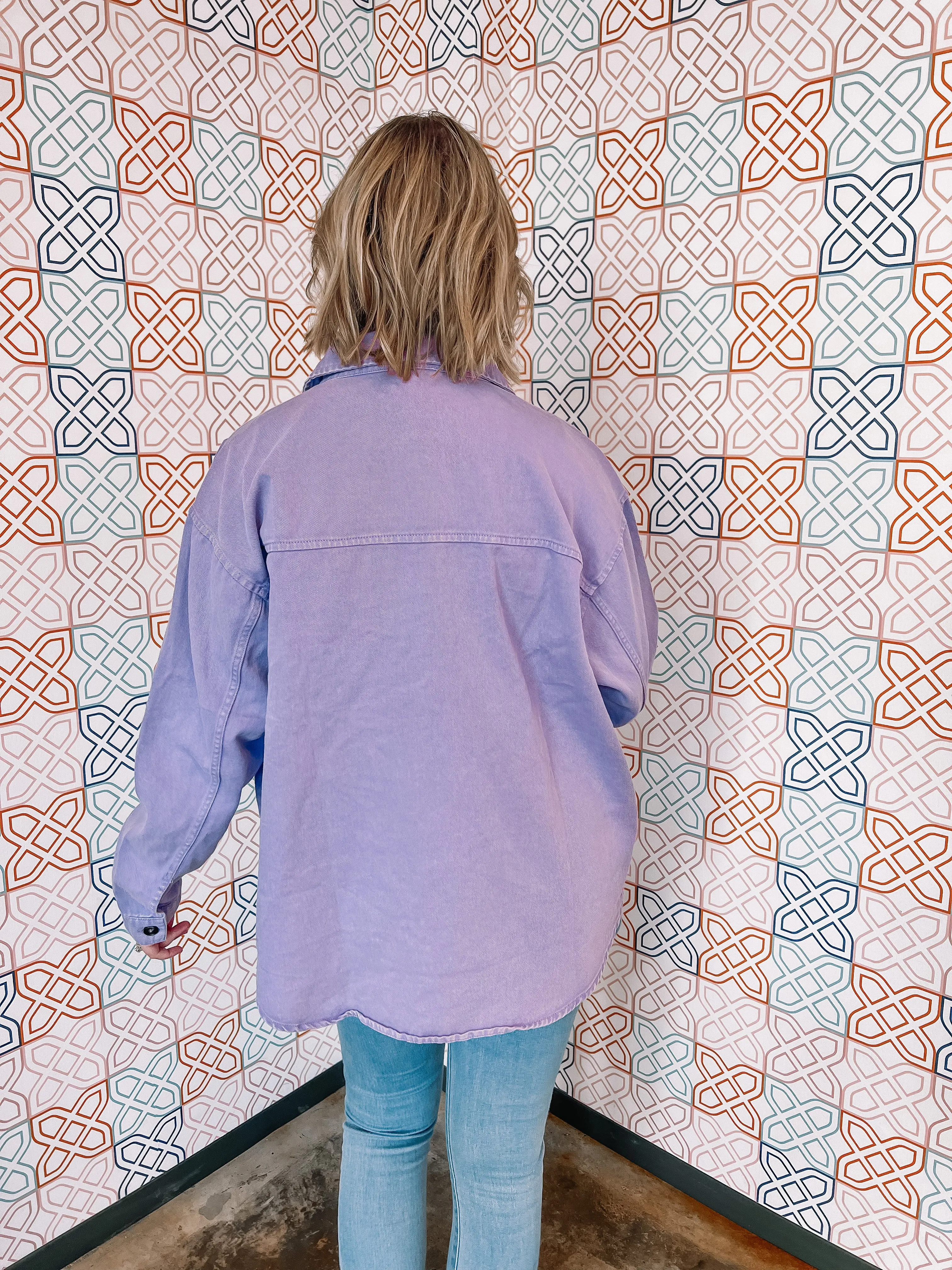 If I Was a Cowboy Shacket in Purple