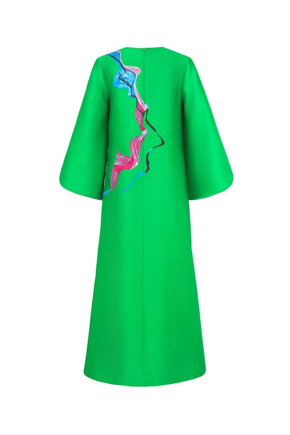 Indira Straight Split Sleeved Zibeline Ankle Length Dress