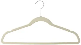 Inspired Living by Mesa Inspired Living Velvet Non-Slip Heavy Duty (25 Pack) Better Quality Holds Up to 22 Lbs-Each is 2.8 Oz / .20" Thick in Ivory/Silver suit-clothes-hangers, (