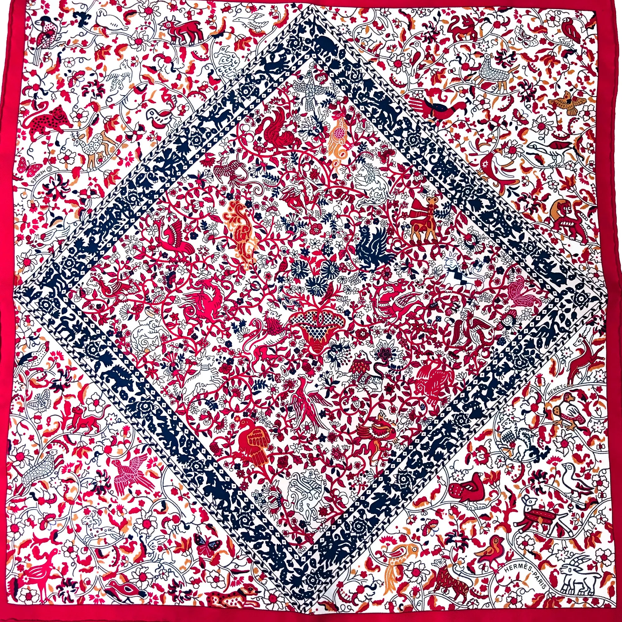 Jardins de Soie Hermes Gavroche by Christine Henry 45cm Silk Twill