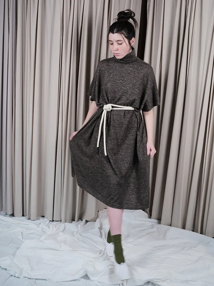 Lauren Manoogian Turtleneck Caftan, Blackened Flax