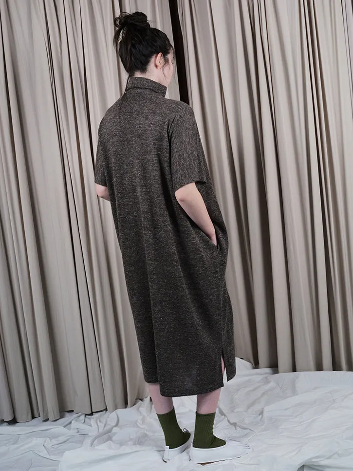 Lauren Manoogian Turtleneck Caftan, Blackened Flax