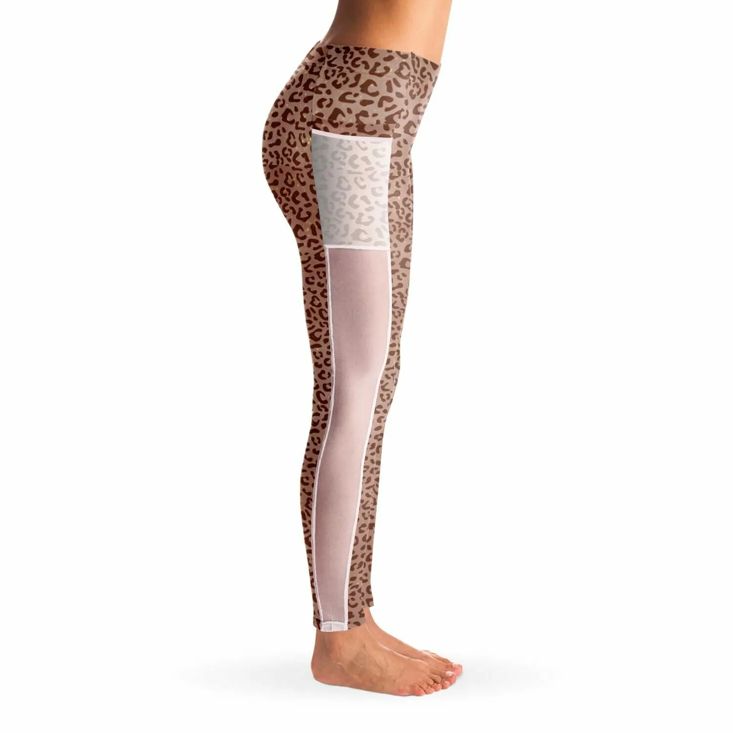 Leopard Print Mesh Pocket Legging