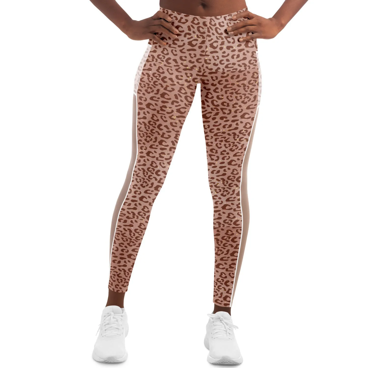 Leopard Print Mesh Pocket Legging