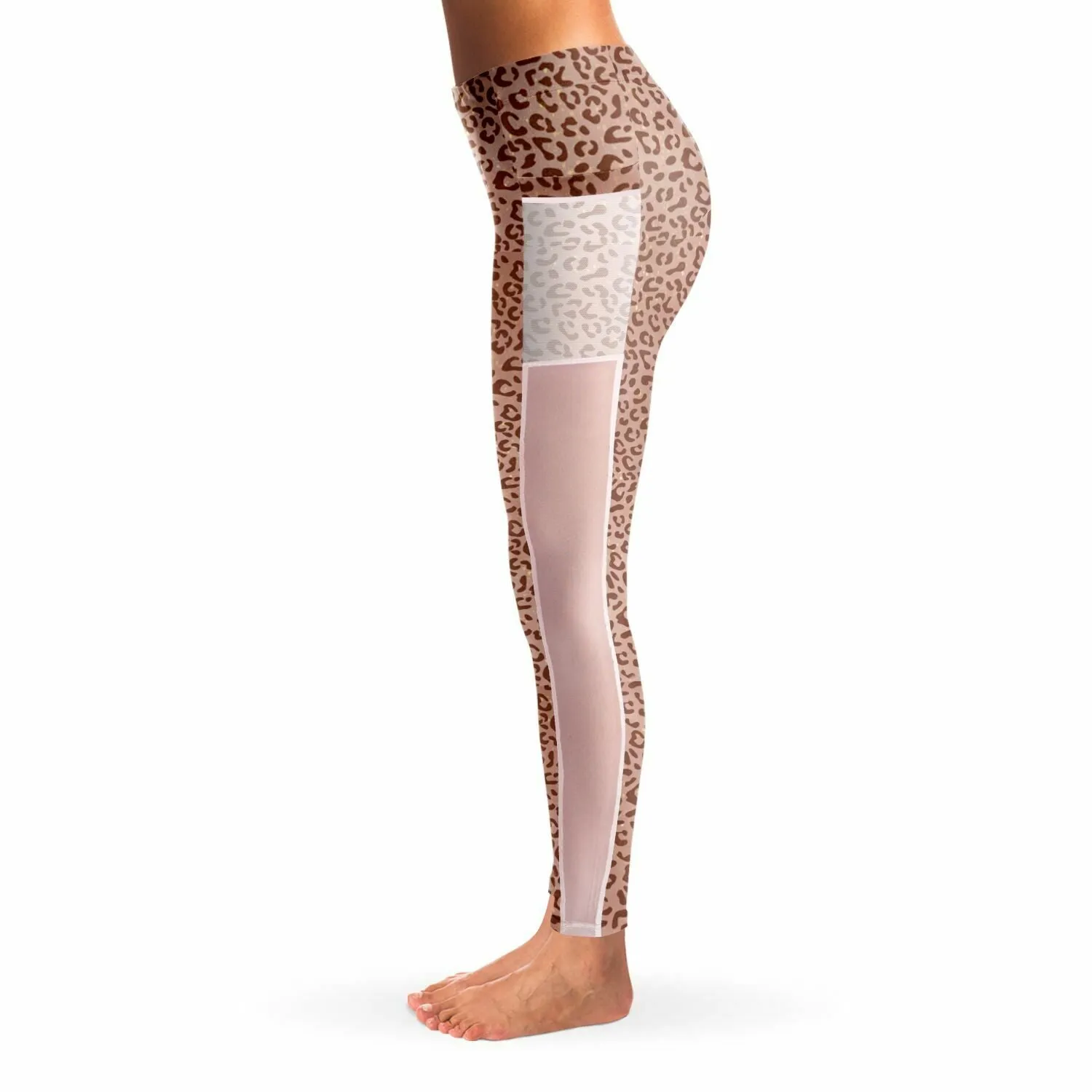 Leopard Print Mesh Pocket Legging