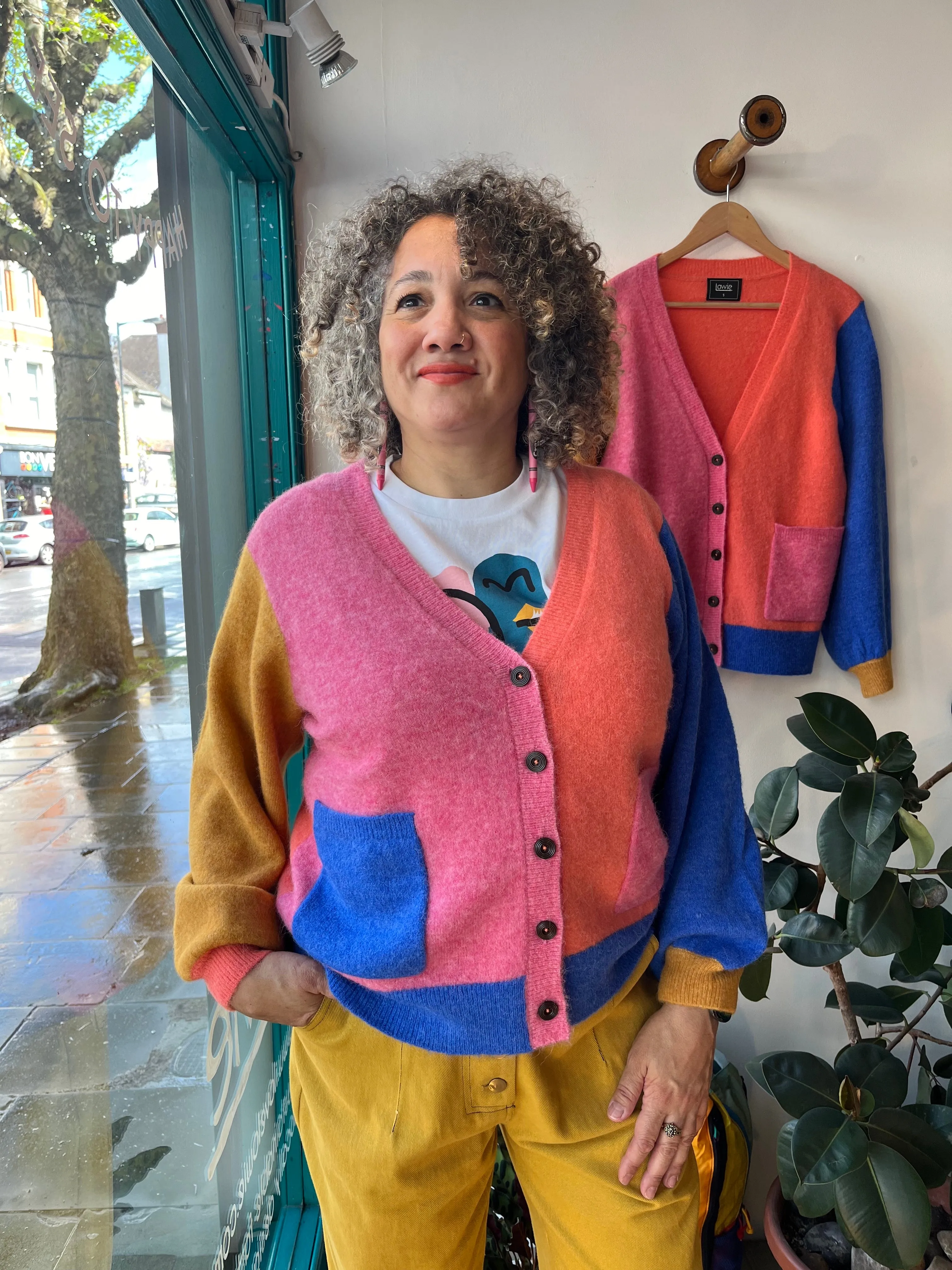 Lowie Alpaca Colourblock Cardigan