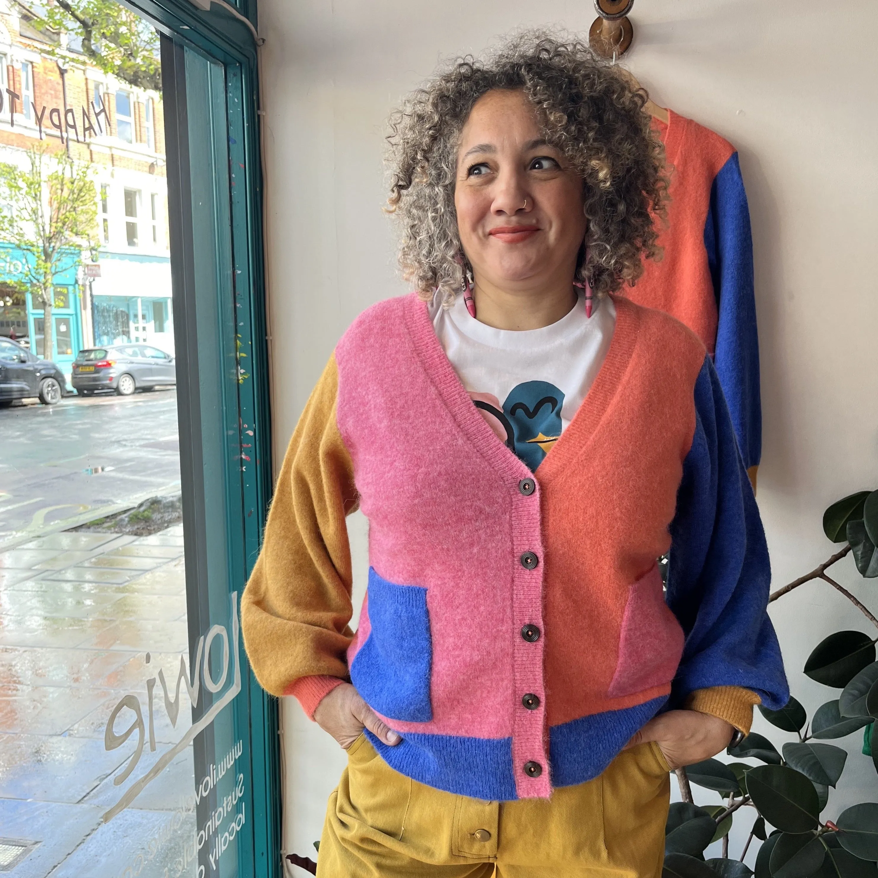 Lowie Alpaca Colourblock Cardigan