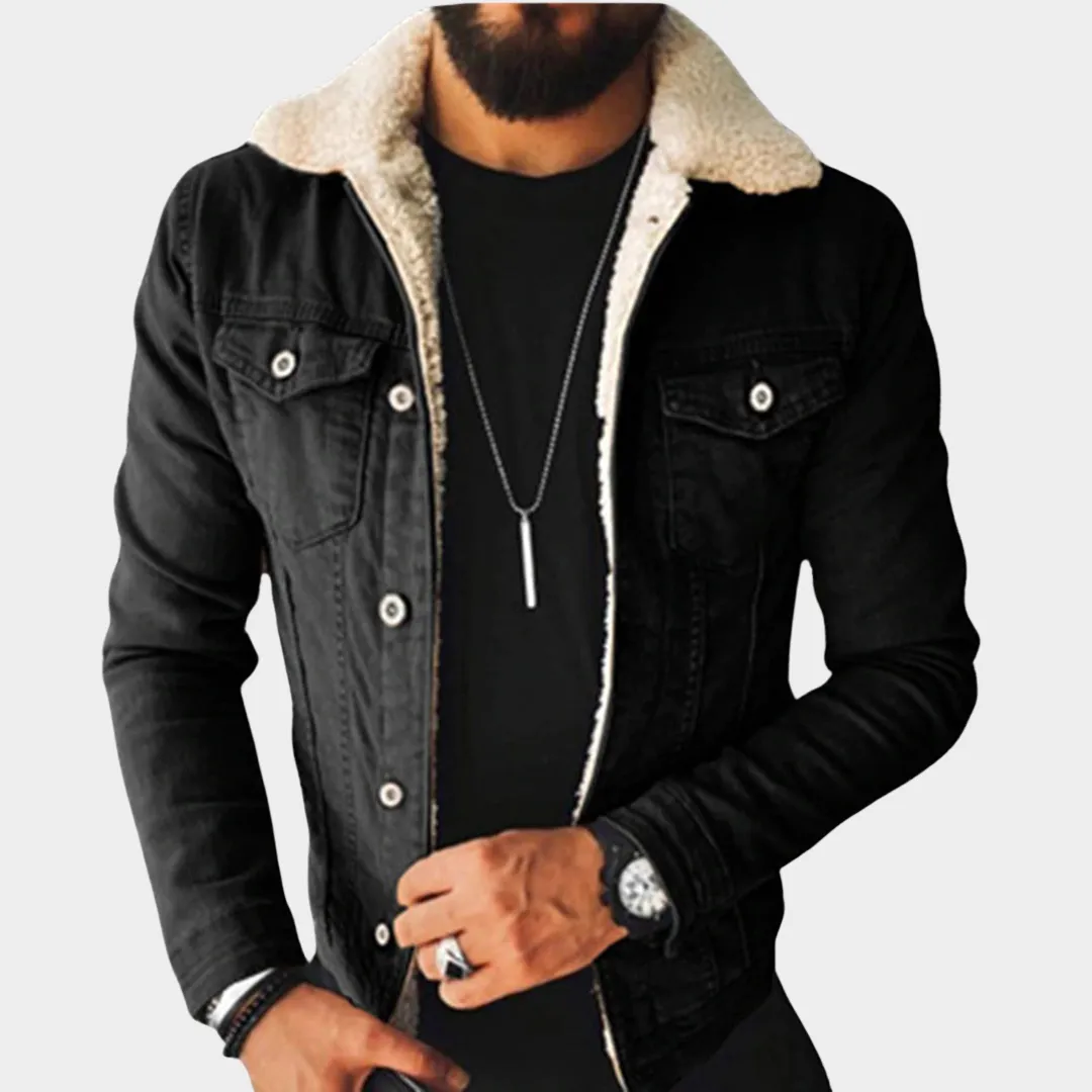 Men's Denim Jacket - Lapel Collar - Buttoned - Plush Lining - Casual Fit - Multiple Colours