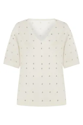Metal Ring Embroidered T-Shirt (Final Sale)