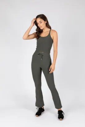 Mini Rib Active Split Legging - Olive