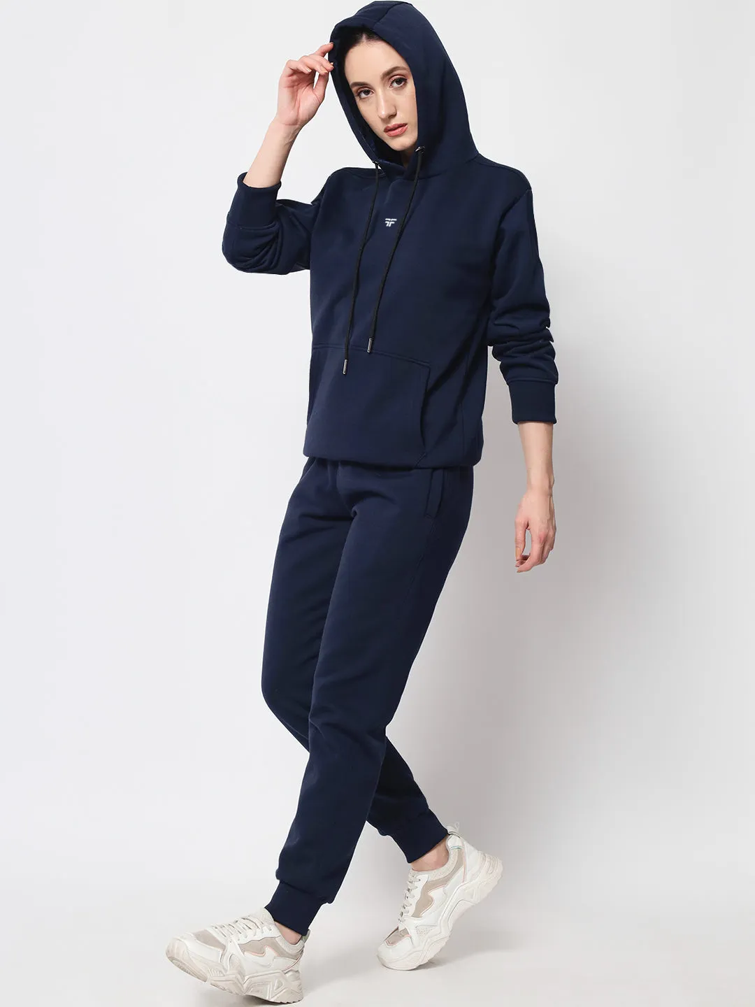 Navy Blue Thermal Co-ord Set (Hoodie and Jogger Combo)