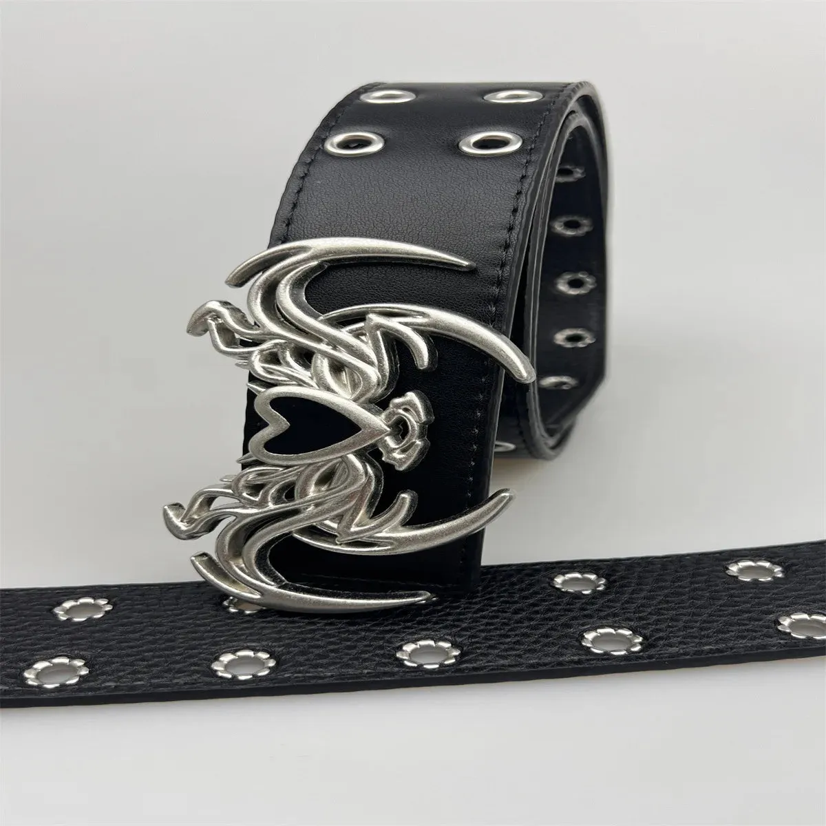 New Punk Embossed Love Belt - Versatile Gothic Style