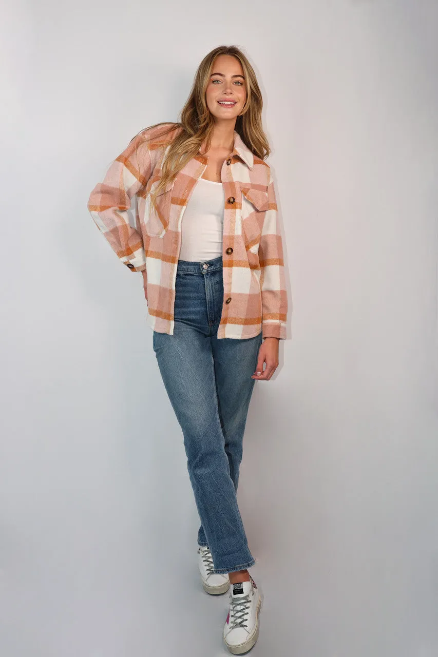 Pink Plaid Shacket