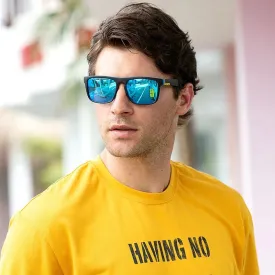 Polarized Men Square Plastic Frame Sunglasses