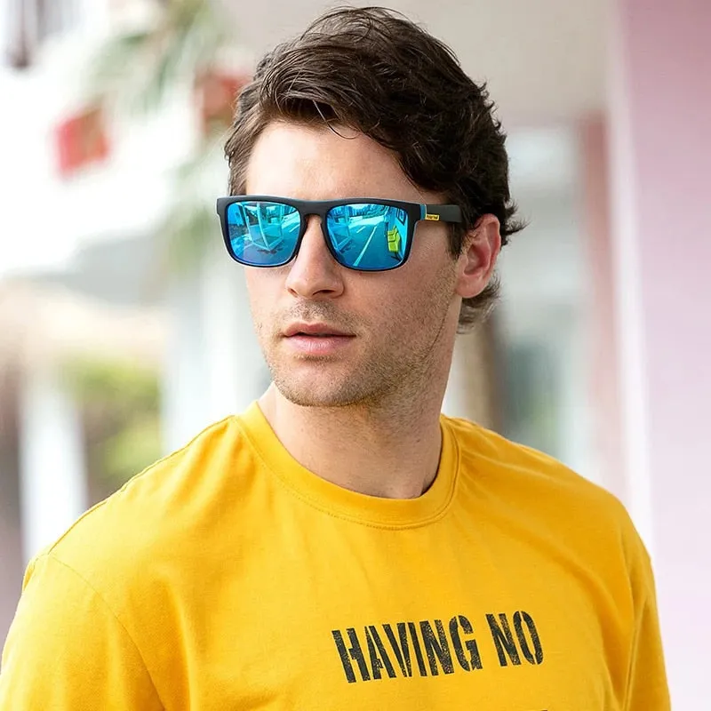 Polarized Men Square Plastic Frame Sunglasses