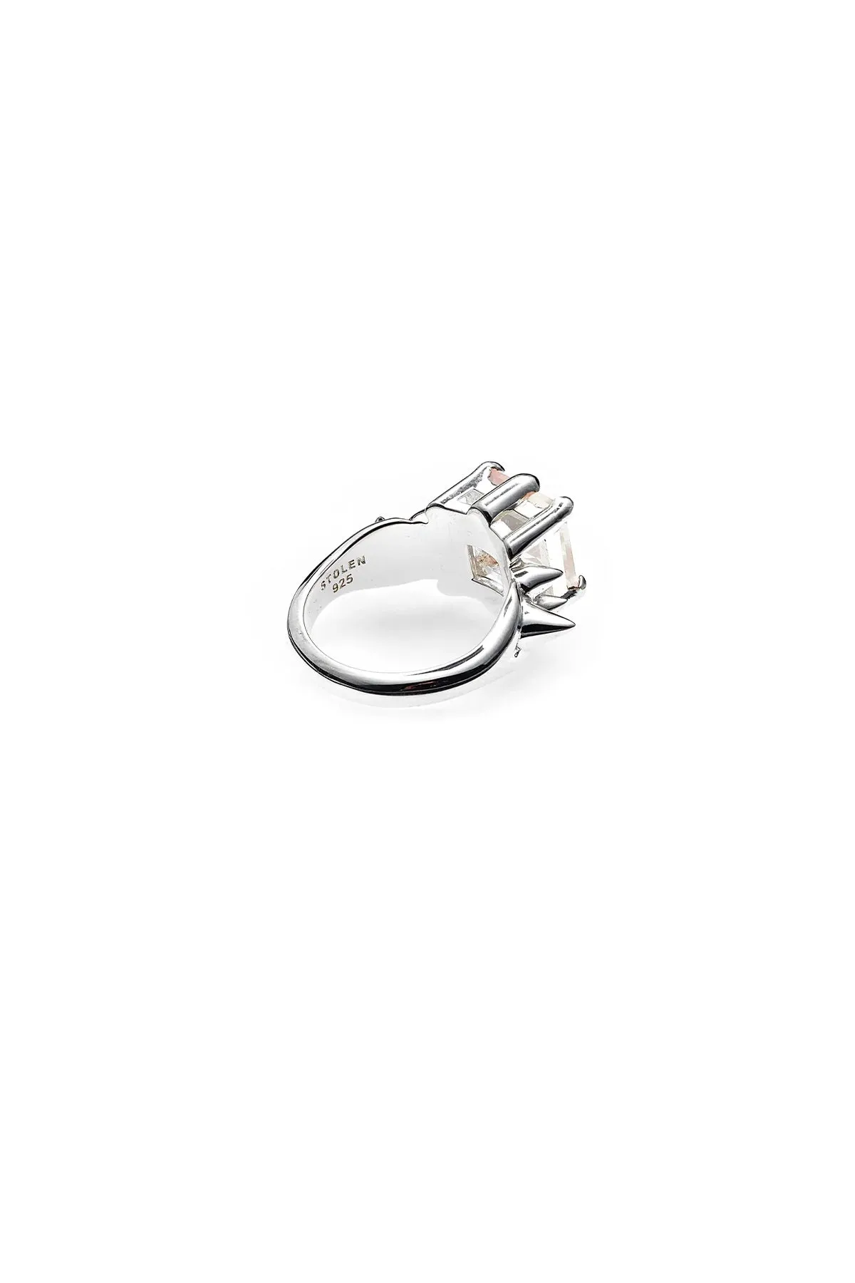 Punk Rose Ring - Silver / Rose Quartz