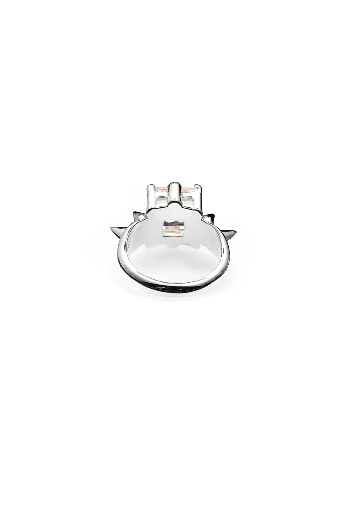 Punk Rose Ring - Silver / Rose Quartz